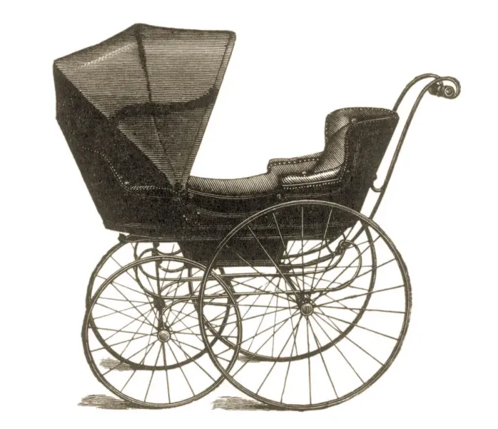 Framed Print : Elegant Baby Carriage Date: 1883 Framed Print : Elegant Baby Carriage Date: 1883