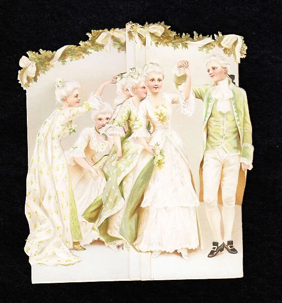 Elegant dancers on a cutout greetings card
