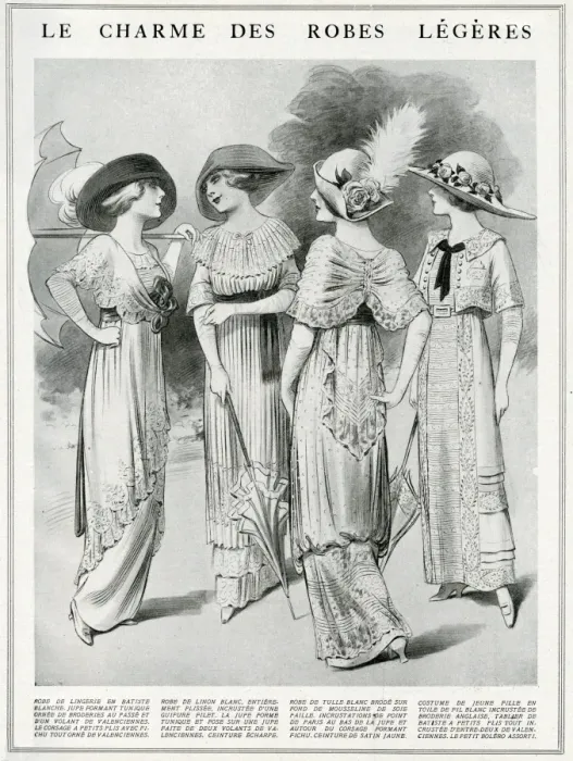 Framed Print : Elegant garden dresses 1912 Framed Print : Elegant garden dresses 1912