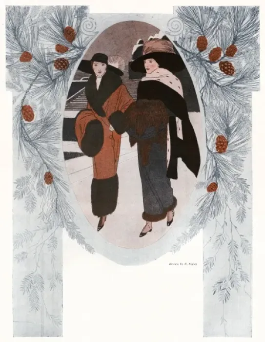 Framed Print : Elegant ladies at Christmas Framed Print : Elegant ladies at Christmas