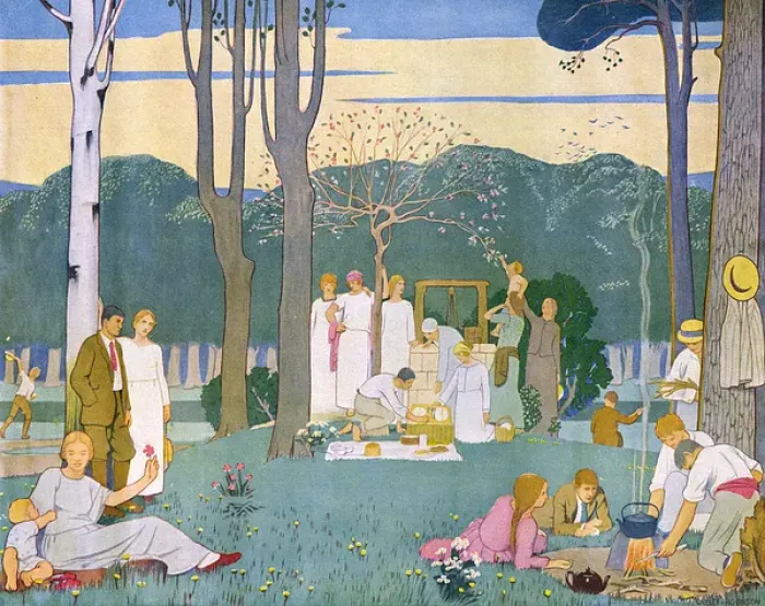 Framed Print : Elegant Picnic C1924 Framed Print : Elegant Picnic C1924
