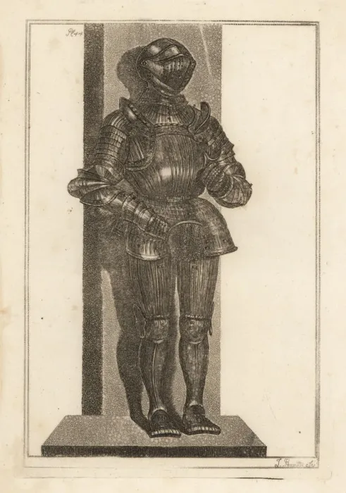 Framed Print : Elegant suit of fluted armour brought by Lord Framed Print : Elegant suit of fluted armour brought by Lord