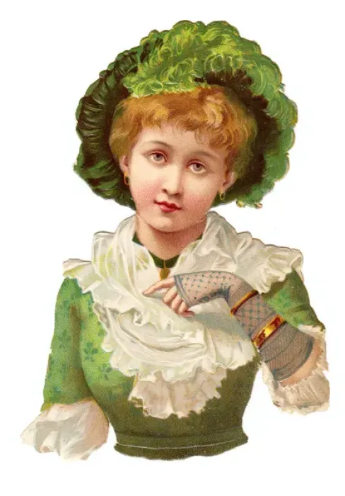 Framed Print : Elegant woman in green on a scrap Framed Print : Elegant woman in green on a scrap