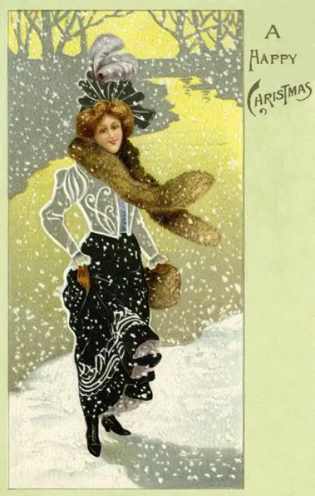 Framed Print : Elegant woman in the snow Framed Print : Elegant woman in the snow