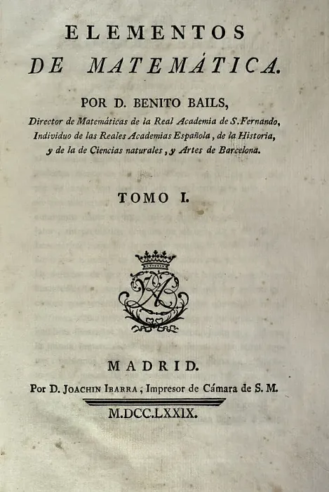 Framed Print : Elementos de Matematica by Benito Bails Framed Print : Elementos de Matematica by Benito Bails