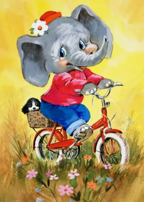 Framed Print : Elephant on a bicycle Framed Print : Elephant on a bicycle