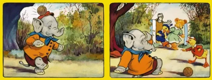 Framed Print : Elephant being hit by a ball Framed Print : Elephant being hit by a ball