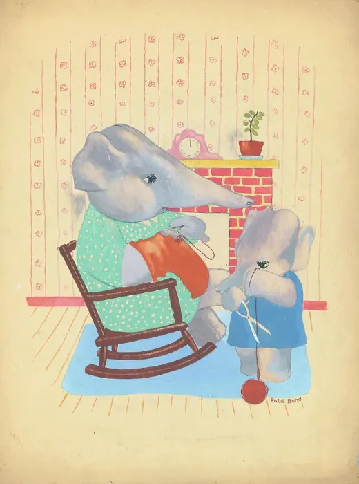 Framed Print : Elephants dressed as children Framed Print : Elephants dressed as children