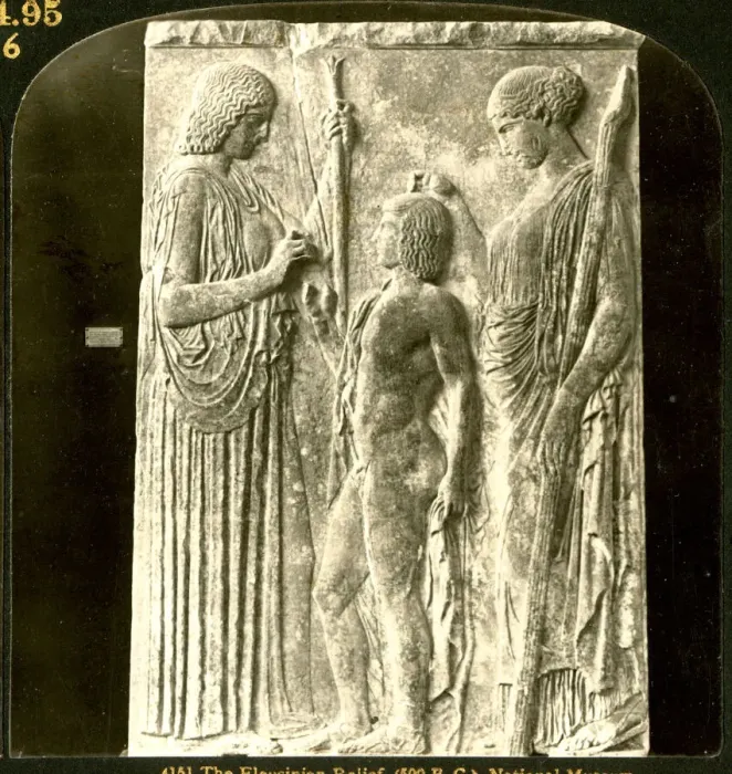 Framed Print : Eleusinian relief, National Museum, Athens Framed Print : Eleusinian relief, National Museum, Athens
