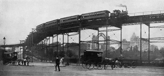 Framed Print : Elevated Railroad, 110th Street, New York City, USA Framed Print : Elevated Railroad, 110th Street, New York City, USA