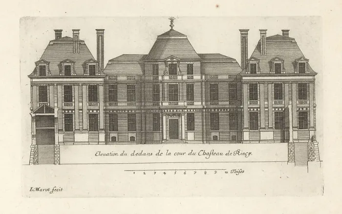 Framed Print : Elevation of the courtyard in the Chateau du Raincy Framed Print : Elevation of the courtyard in the Chateau du Raincy