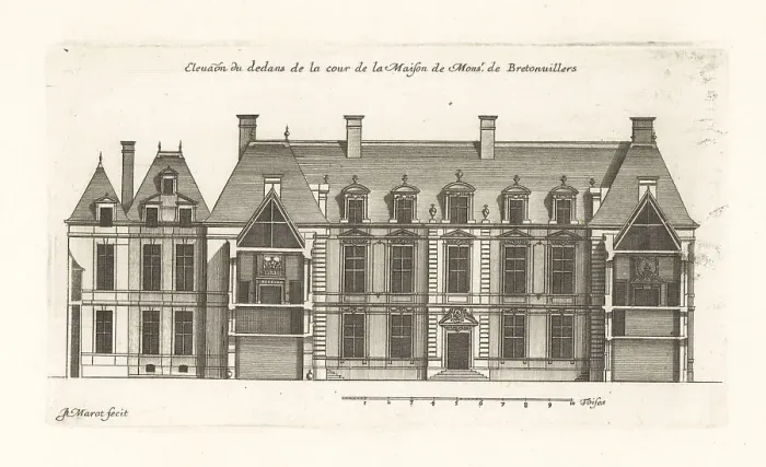Framed Print : Elevation of the courtyard in the Hotel de Bretonvilliers, Paris Framed Print : Elevation of the courtyard in the Hotel de Bretonvilliers, Paris