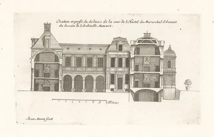 Framed Print : Elevation of the courtyard in the Hotel d'Aumont, Paris Framed Print : Elevation of the courtyard in the Hotel d'Aumont, Paris