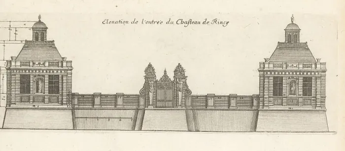 Framed Print : Elevation of the entrance to the Chateau du Raincy