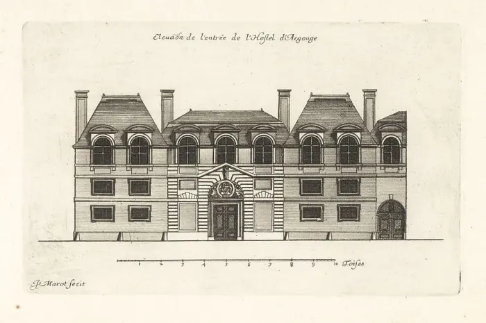 Framed Print : Elevation of the entrance to the Hotel de Carnavalet, Paris