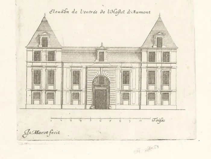 Framed Print : Elevation of the entrance to the Hotel d'Aumont, Marais, Paris Framed Print : Elevation of the entrance to the Hotel d'Aumont, Marais, Paris