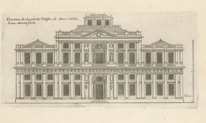 Framed Print : Elevation of the front facade of the Hotel Jabach, Paris Framed Print : Elevation of the front facade of the Hotel Jabach, Paris