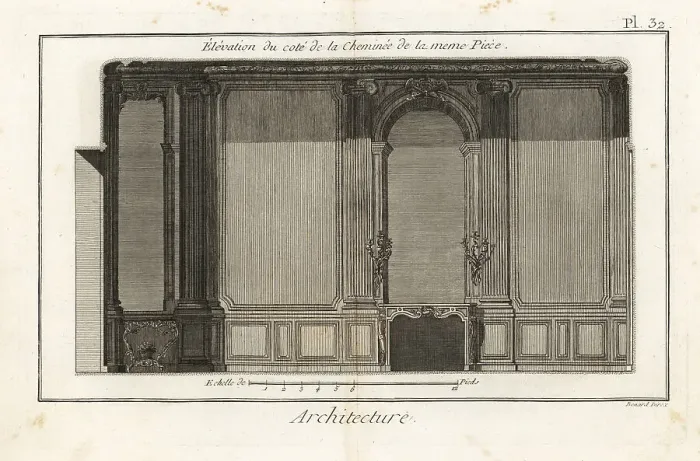 Framed Print : Elevation of a games room in an apartment in the Palais-Royal Framed Print : Elevation of a games room in an apartment in the Palais-Royal