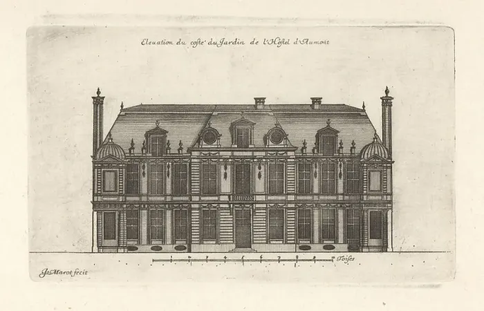Framed Print : Elevation of the garden side of the Hotel d'Aumont, Paris Framed Print : Elevation of the garden side of the Hotel d'Aumont, Paris