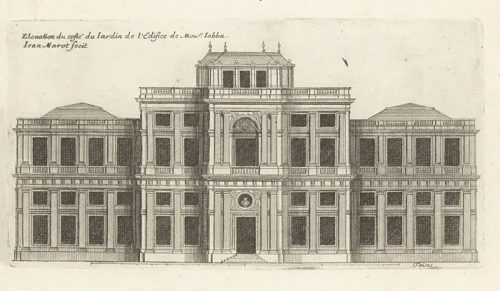 Framed Print : Elevation of the garden side of the Hotel Jabach, Paris Framed Print : Elevation of the garden side of the Hotel Jabach, Paris