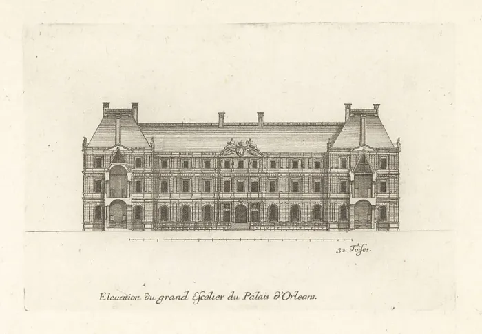 Framed Print : Elevation of the grand staircase to Luxembourg Palace, Paris Framed Print : Elevation of the grand staircase to Luxembourg Palace, Paris