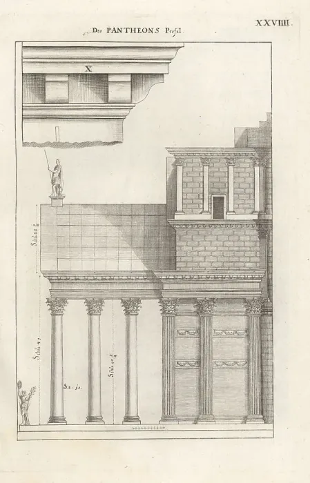 Framed Print : Elevation from one side of the portico to the Pantheon, Rome Framed Print : Elevation from one side of the portico to the Pantheon, Rome