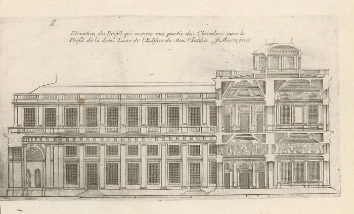 Framed Print : Elevation and profile of the Hotel Jabach, Paris Framed Print : Elevation and profile of the Hotel Jabach, Paris