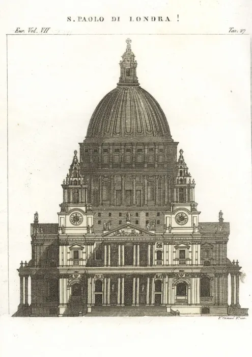Framed Print : Front elevation of St. Pauls Cathedral, London Framed Print : Front elevation of St. Pauls Cathedral, London