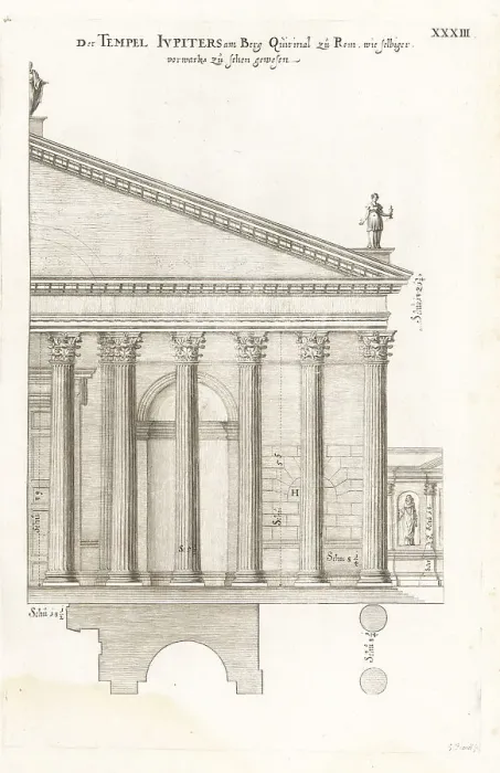 Framed Print : Elevation of the Temple of Serapis, Jupiter's Temple, Rome Framed Print : Elevation of the Temple of Serapis, Jupiter's Temple, Rome