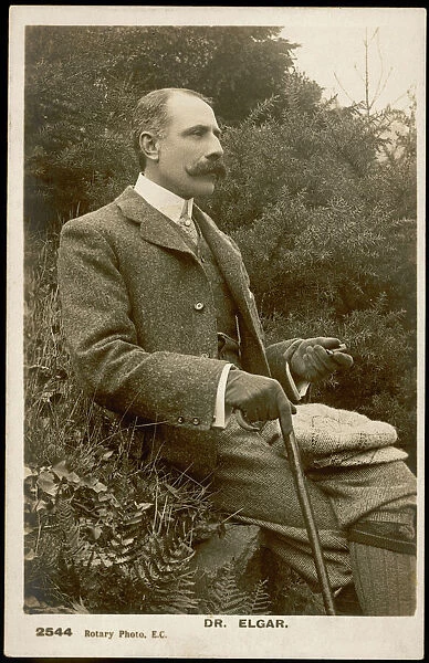 Elgar out Walking. EDWARD ELGAR Postcard, Circa 1905