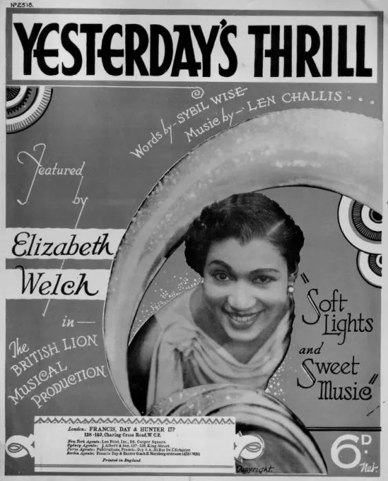 Framed Print : Elisabeth Welch music sheet Yesterdays Thrill