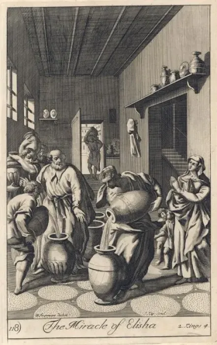 Framed Print : ELISHA. He causes a widows oil to multiply until every container in the house is full Framed Print : ELISHA. He causes a widows oil to multiply until every container in the house is full