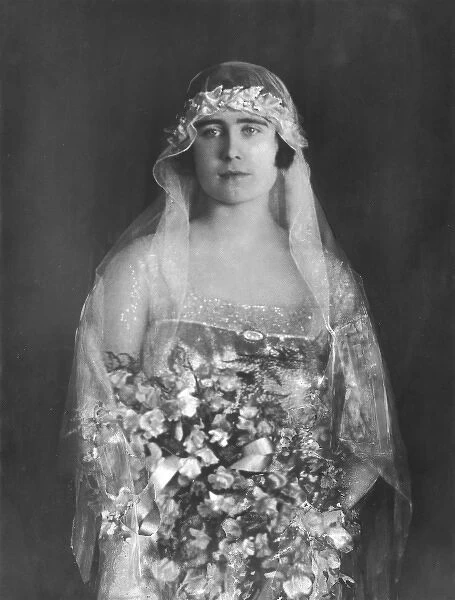 Elizabeth Bowes-Lyon as a bridesmaid