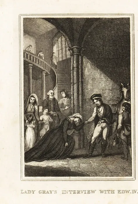 Framed Print : Elizabeth Grey kneeling before King Edward IV, 1460s Framed Print : Elizabeth Grey kneeling before King Edward IV, 1460s