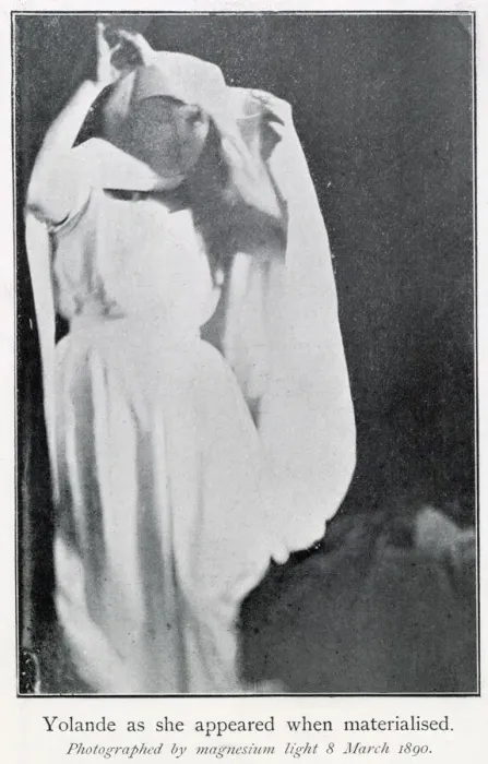 Framed Print : Elizabeth Hope, known as Elizabeth d Esperance, materialises the spirit of Yolande Framed Print : Elizabeth Hope, known as Elizabeth d Esperance, materialises the spirit of Yolande