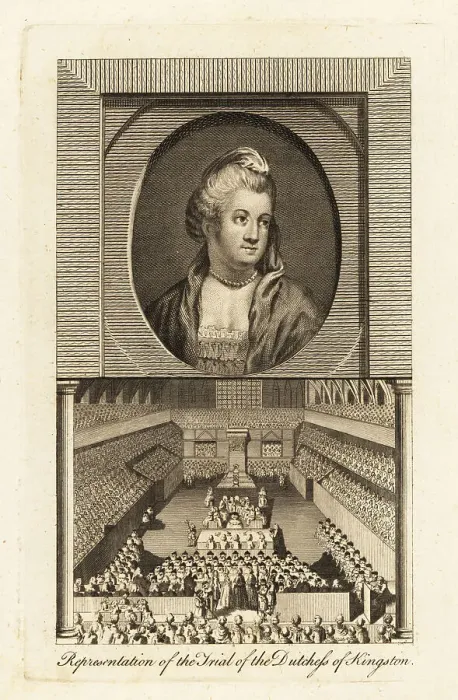 Framed Print : Elizabeth Pierrepont (1721-1788), bigamist aristocrat Framed Print : Elizabeth Pierrepont (1721-1788), bigamist aristocrat