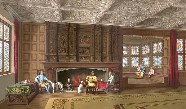 Elizabethan Home. An aristocratic family at home in Elizabethan times Date: circa 1590
