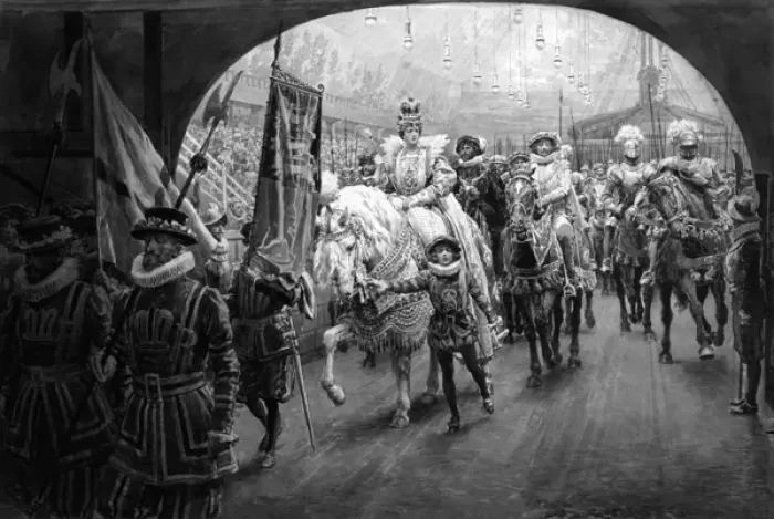 Framed Print : Elizabethan Pageant, Olympia, London Framed Print : Elizabethan Pageant, Olympia, London
