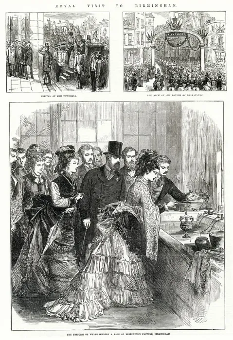 Framed Print : Elkington & Co. Manufacture, Royal Visit 1874 Framed Print : Elkington & Co. Manufacture, Royal Visit 1874