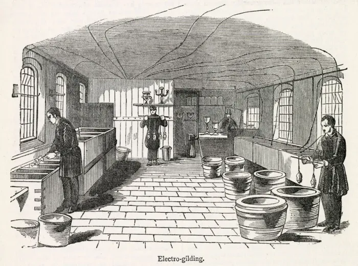 Framed Print : Elkingtons Electro-plate Factory, Birmingham 1844 Framed Print : Elkingtons Electro-plate Factory, Birmingham 1844