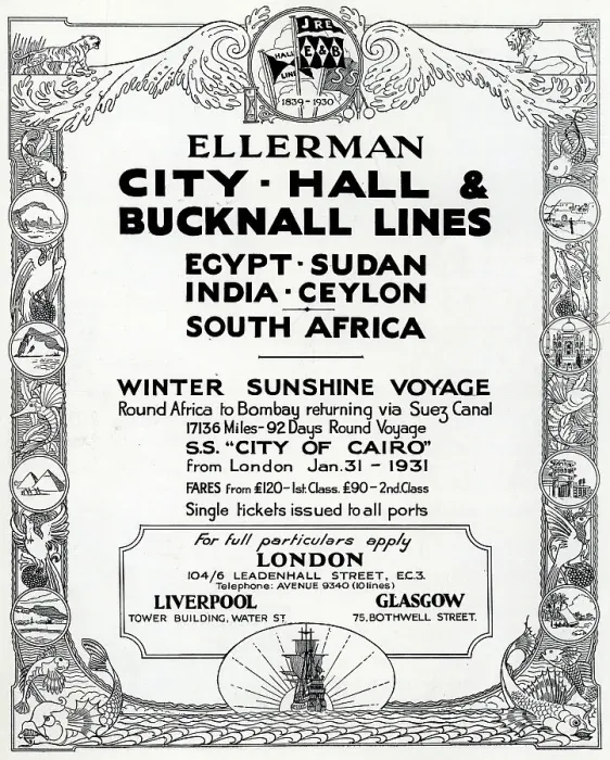Framed Print : Ellerman Lines Advertisement Framed Print : Ellerman Lines Advertisement