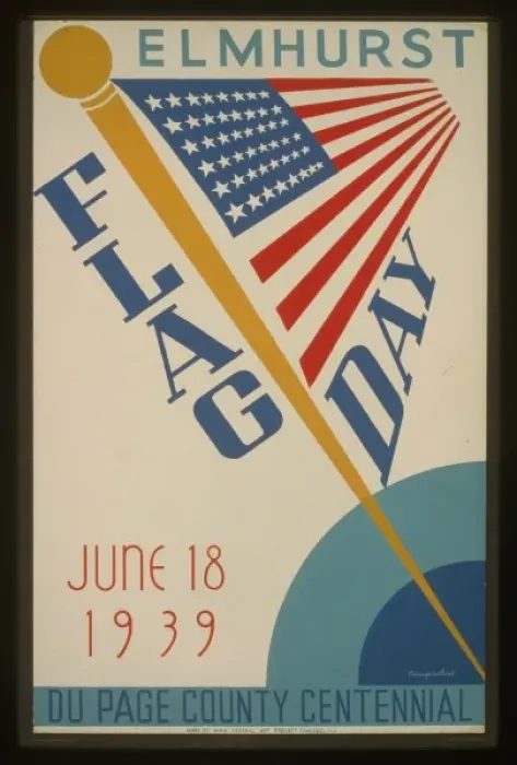 Framed Print : Elmhurst flag day, June 18, 1939, Du Page County centennial Framed Print : Elmhurst flag day, June 18, 1939, Du Page County centennial