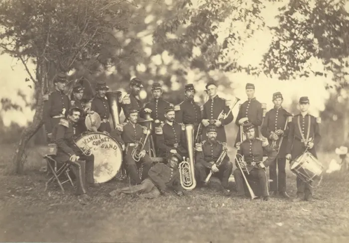 Framed Print : Elmira Cornet Band, Thirty-third Regiment, of the New York S Framed Print : Elmira Cornet Band, Thirty-third Regiment, of the New York S