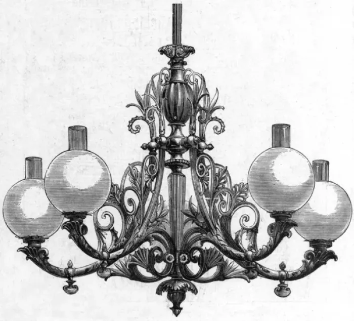 Framed Print : Elster Gas lit chandelier Framed Print : Elster Gas lit chandelier