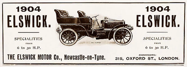 Elswick veteran car advertisement, early 1900s