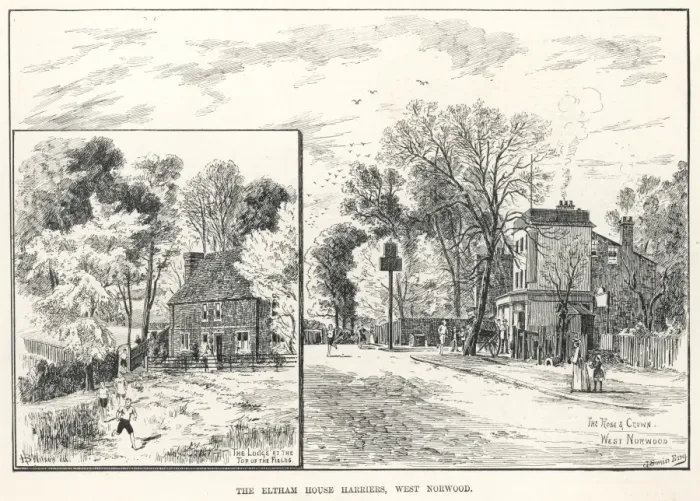 Framed Print : Eltham House Harriers in West Norwood, London, 1887 Framed Print : Eltham House Harriers in West Norwood, London, 1887