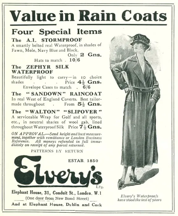 Framed Print : Elvery's Rain Coats Advertisement Framed Print : Elvery's Rain Coats Advertisement
