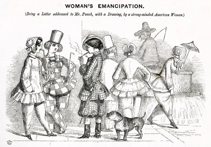 Framed Print : Emancipated women of America, satire 1851 Framed Print : Emancipated women of America, satire 1851