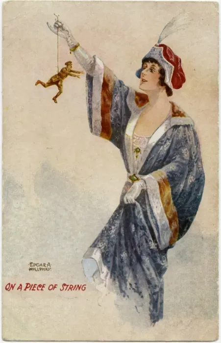 Framed Print : Emancipation, her man at arms-length on a piece of string Framed Print : Emancipation, her man at arms-length on a piece of string
