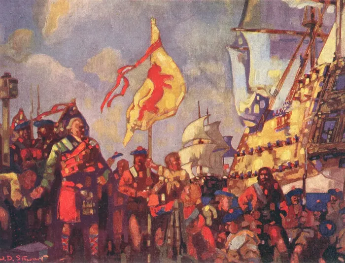 Framed Print : The Embarkation Of The Black Watch To Fontenoy Framed Print : The Embarkation Of The Black Watch To Fontenoy